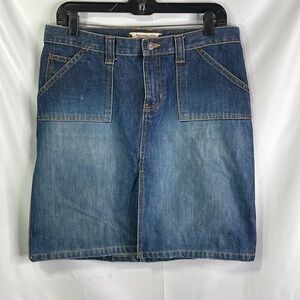 Abercrombie and Fitch, front slit cotton denim skirt